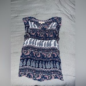 Loft Small Floral Top Blouse Shirt Shortsleeve